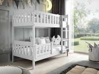 Piętrowe łóżko dziecięce LILA z drewna sosnowego + materace w cenie