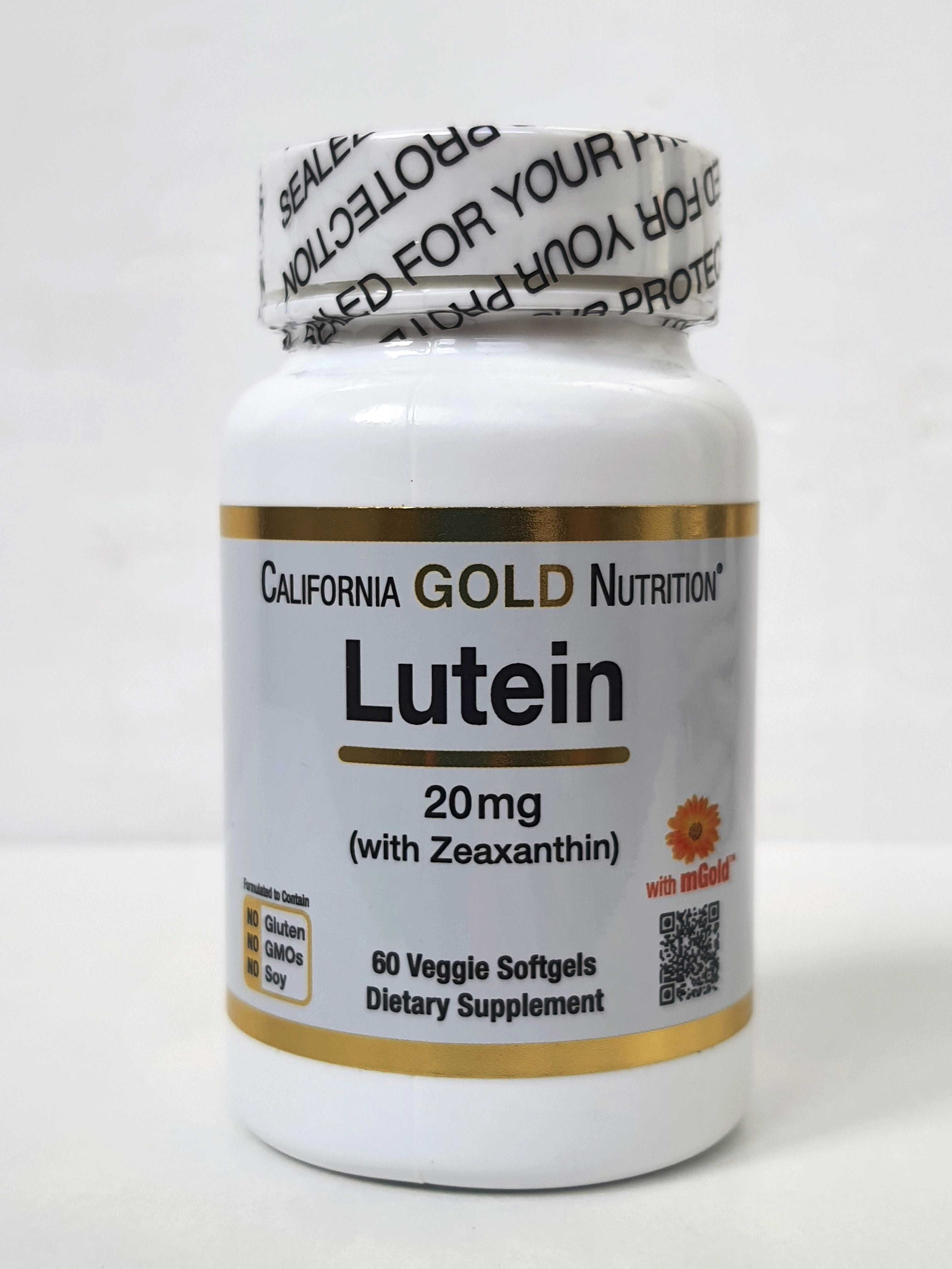 Лютеїн із зеаксантином California Gold Nutrition, 20 мг, 60/120 капсул