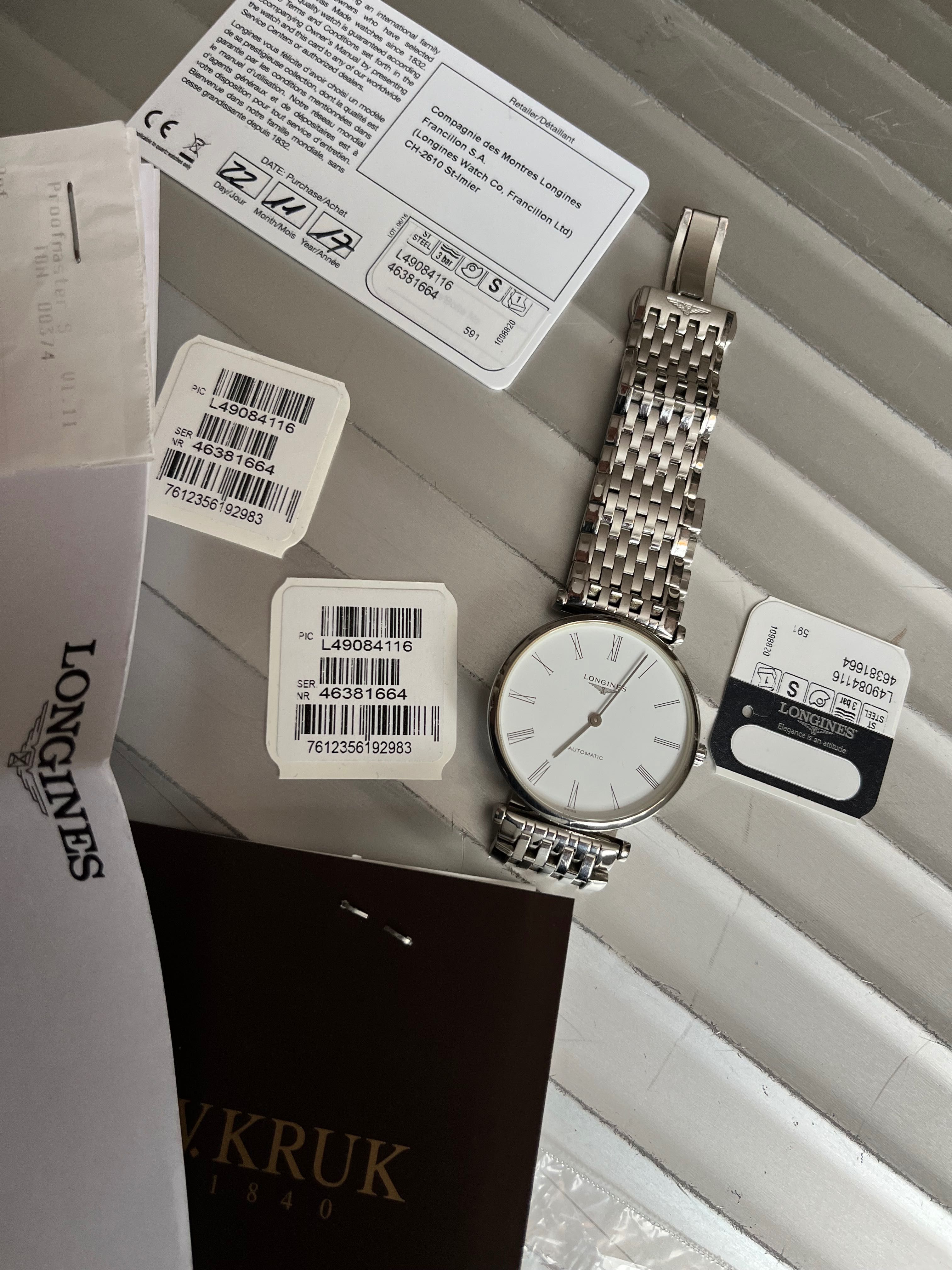 Zegarek Longines Automatic L4.908.4 fullset