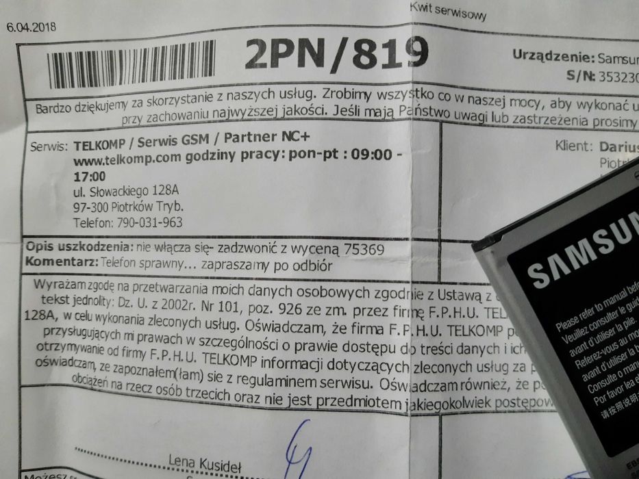 Samsung Galaxy Grand Neo Plus Duos, do naprawy.