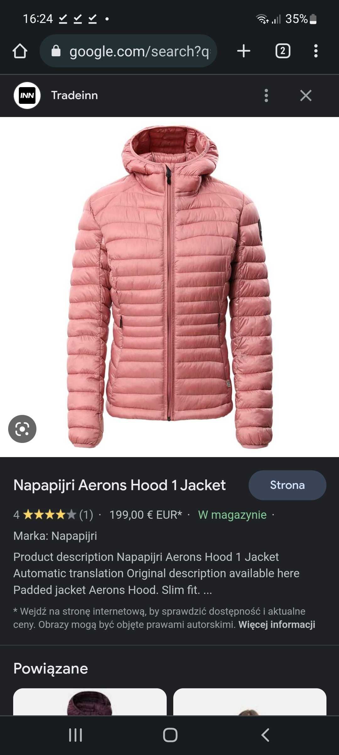 Kurtka Napapijri S/36 Aerons Hood przejściowa z kapturem pikowana
