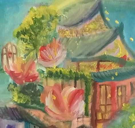 Quadro Pintura "Orientalis", Acrílico sobre a tela, 80x80 Arte 2022