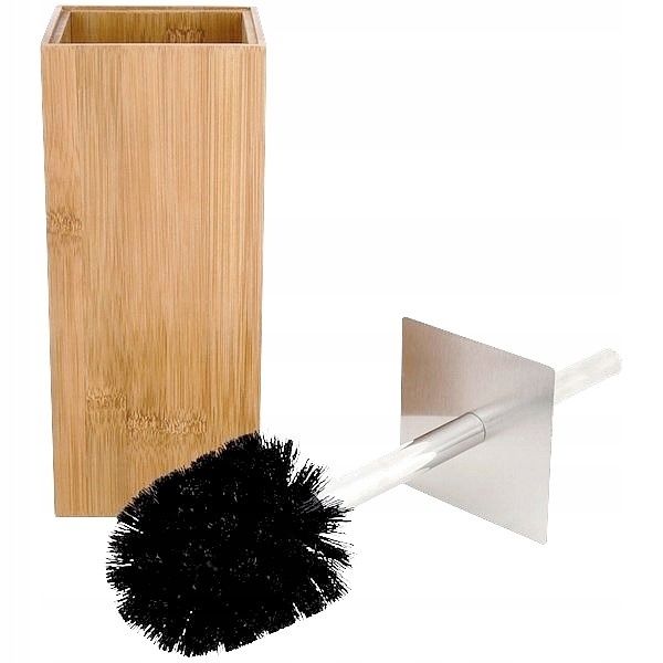 stylowa szczotka do toalety wc w stojaku bambus