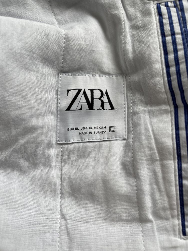Мужская рубашка в полоску zara с подкладкой р.xl