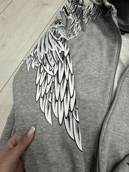 Сіра толстовка ,худі Smog з крилами