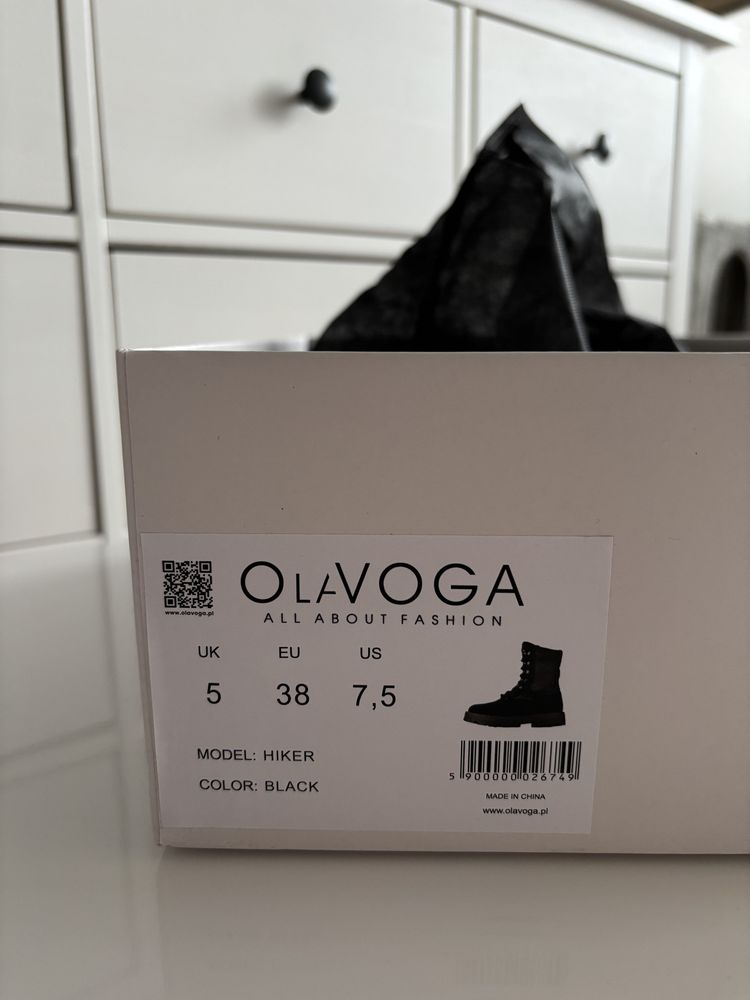 Buty damskie workery olavoga hiker czarne trapery zimowe