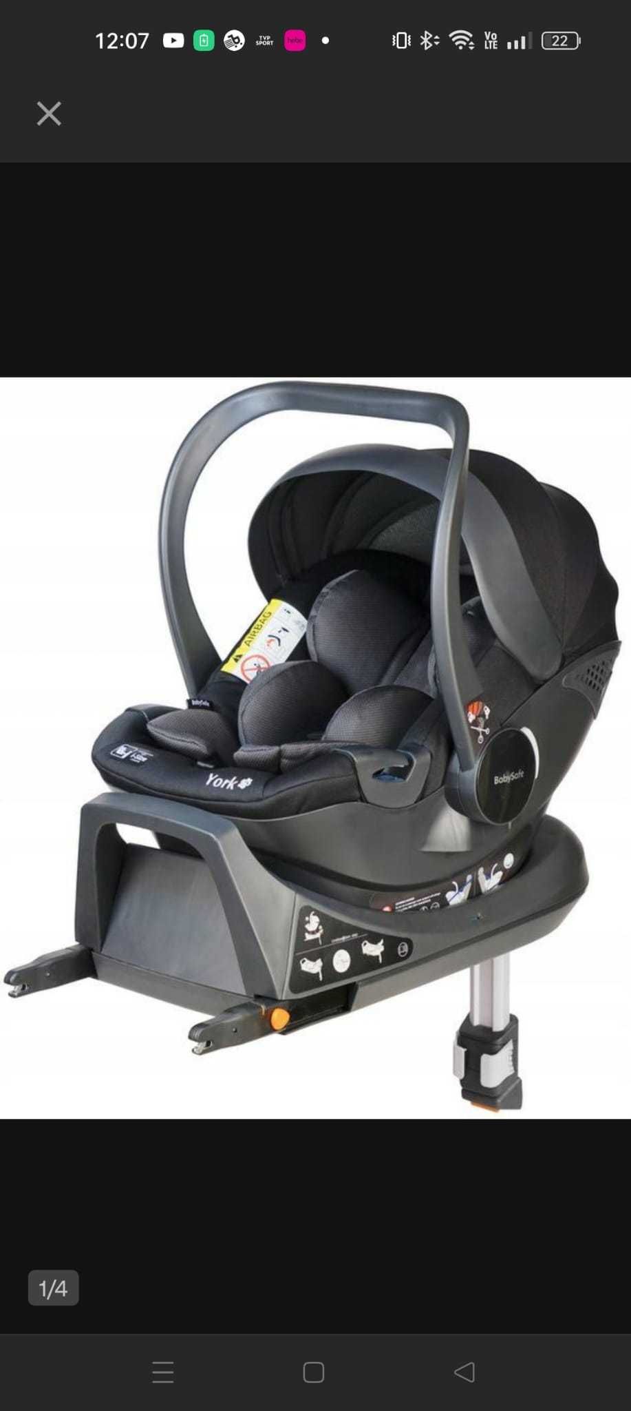 Wózek Muuvo Quick SE + Fotelik BabySafe York Grey Black