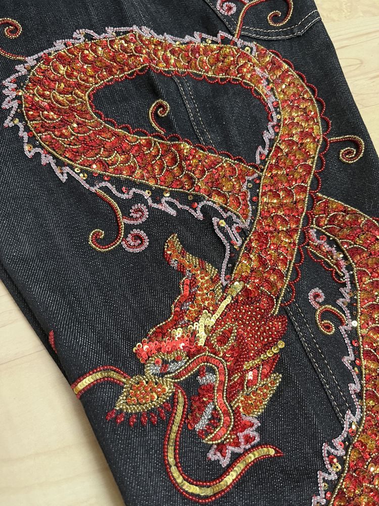 Джинсы Escada hand made Дракон джинси