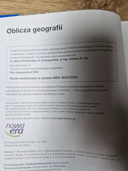Biologia na czasie 2, odkryć fizykę 2, oblicza geografii 2,