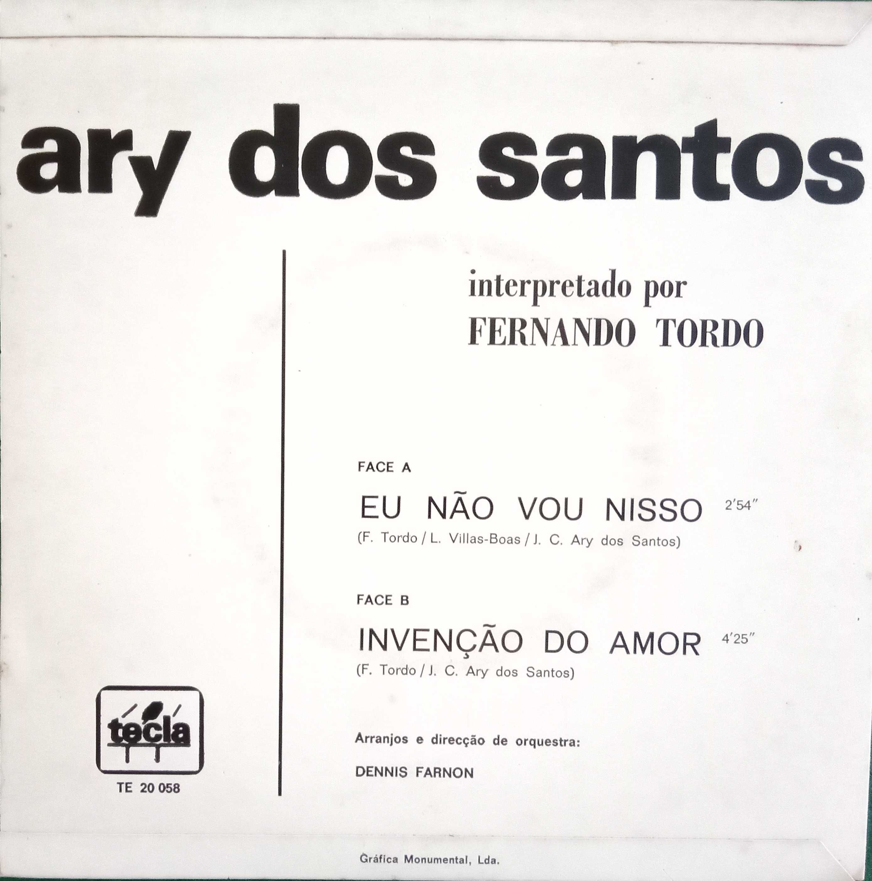 Fernando Tordo	- - - - -	Ary dos Santos por Fernando Tordo - - -Single