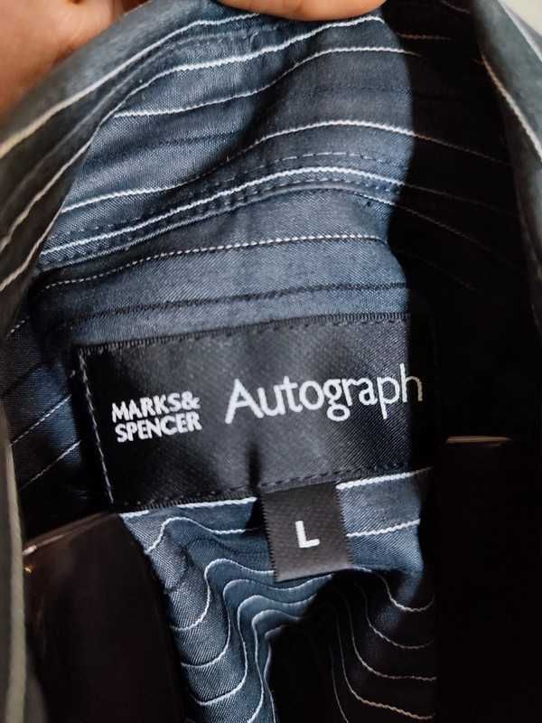 Męska koszula w paski Marks & Spencer Autograph, rozmiar L
