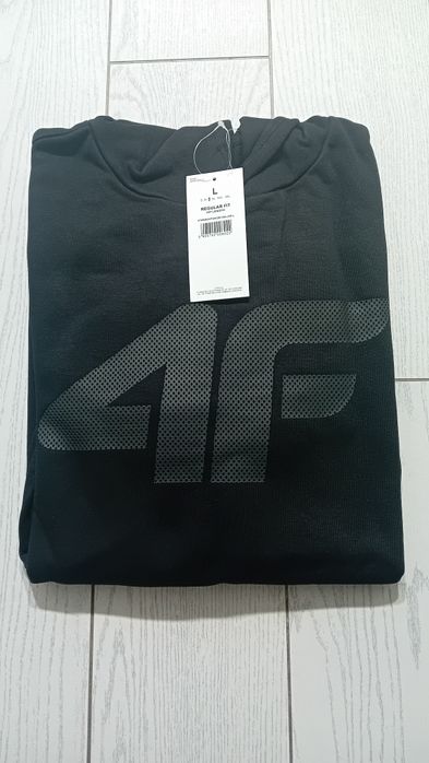 Nowa! Oryginalna 4F bluza z kapturem L męska czarna wkładana (022)