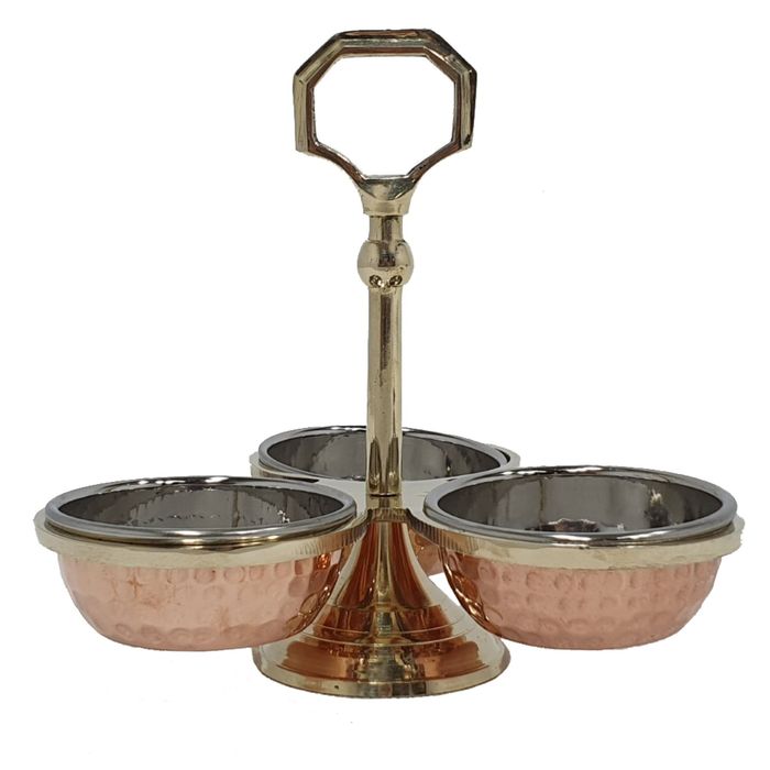 Sosjerka ze stali i młotkowanej miedzi Steel And Hammered Copper Gravy