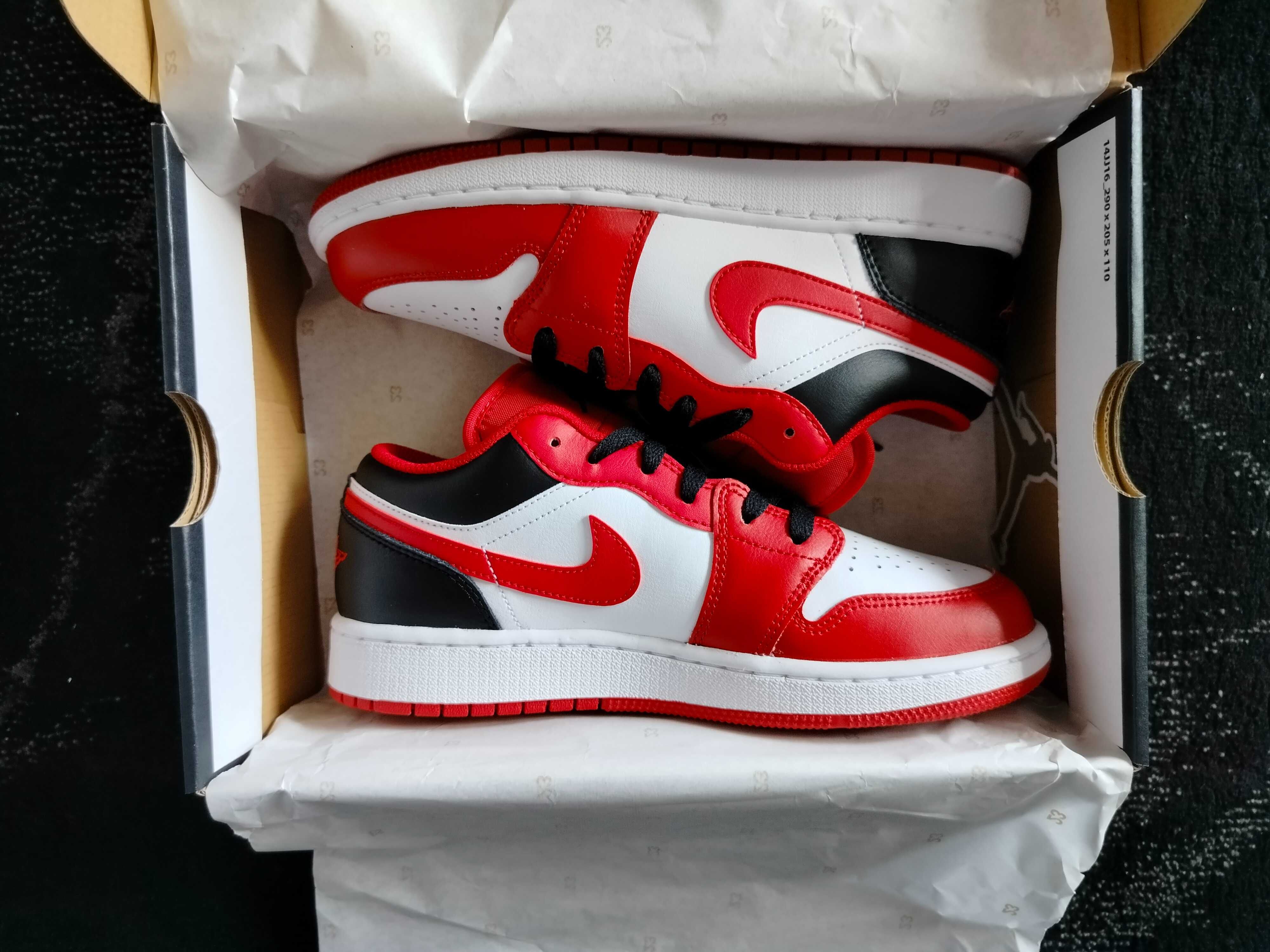 Air Jordan 1 Low - Gym Red Black r. 38.5