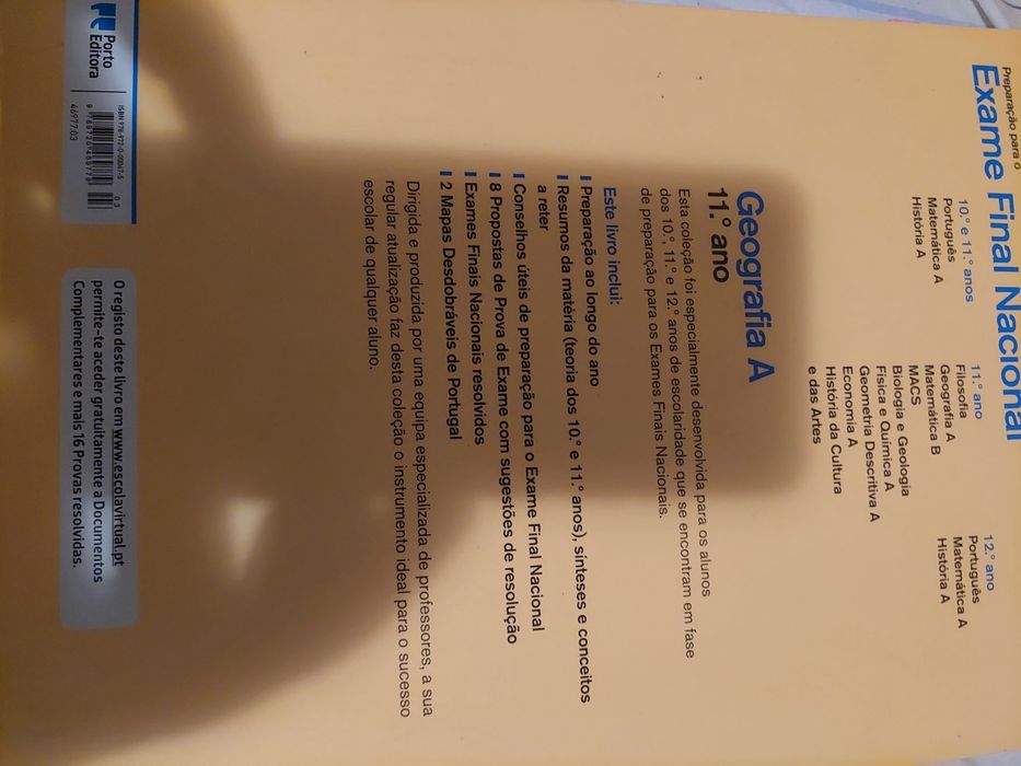 Livro de exames Geografia 11 Ano.