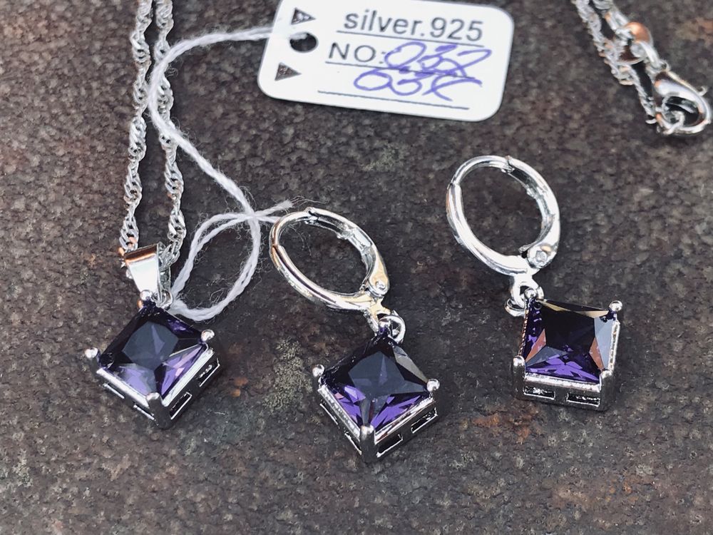 Срібний/Серебряный комплект 925 проби! Swarovski!