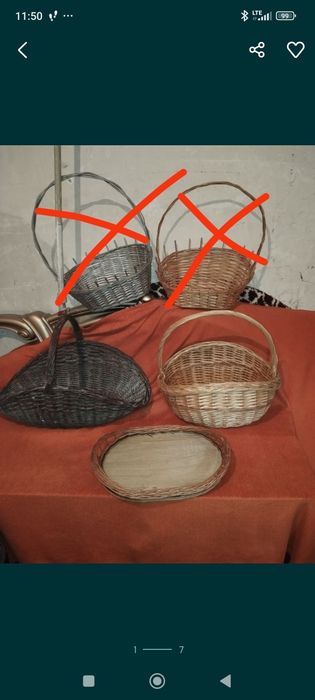 Okazja ! Cena za Cały Zestaw 3szt .Eleganckie Kosze Wiklinowe