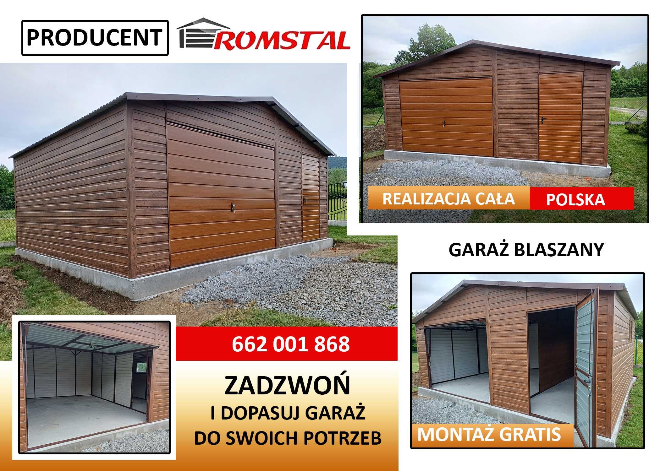 ORZECH  - Garaż Blaszany| Blaszak Drewnopodobny | Schowek – ROMSTAL*