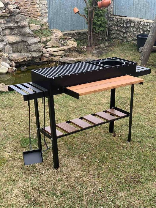 МЕТАЛ 5 ММ / Мангал з решіткою та підставкою під казан на 13 шампурів