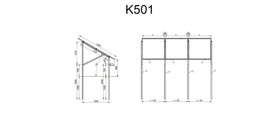 Konstrukcja K501 na 10 paneli PION