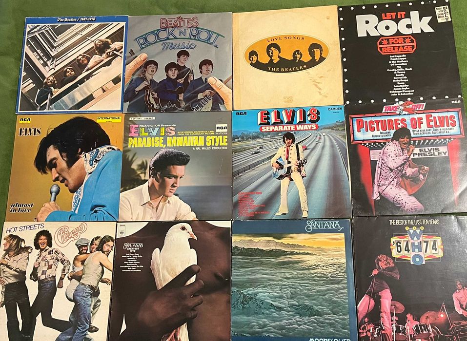 платівки The Beatles,Elvis Presley,The Beach Boys,Santana,E.John, etc