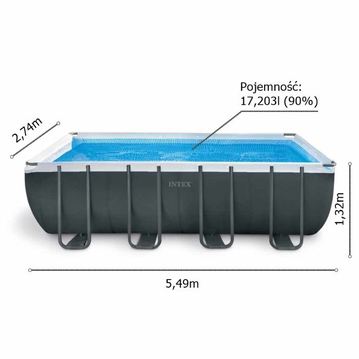 Duży Basen ogrodowy stelażowy prostokątny INTEX 26356 ; 549x274x132