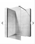 VELDMAN Ścianka prysznicowa czarne profile MALAGA 8mm 90 cm