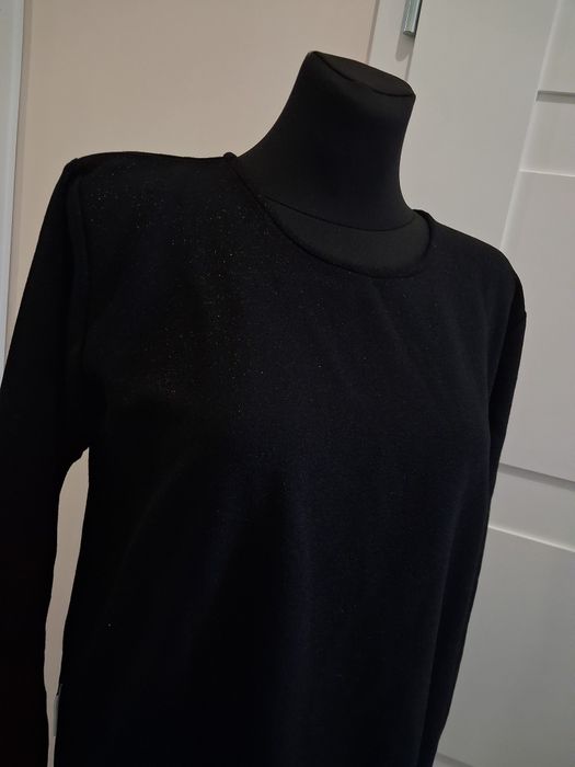 CHARM czarna bluzka damska brokat połyskującą M