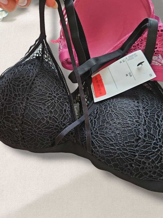 Комплект кружевных бюстгальтеров MAVEN, 2 шт чёрный и малиновый