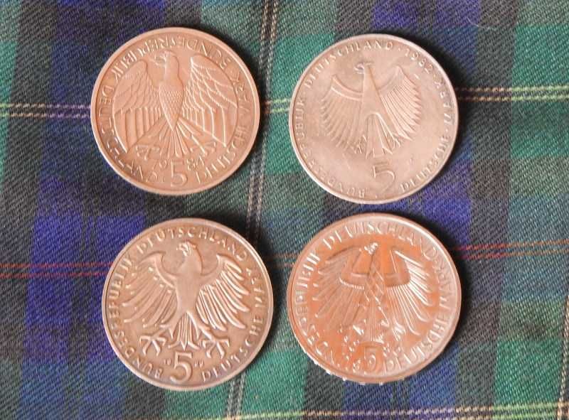 Monety 5 Marek z lat 1972 do 1986