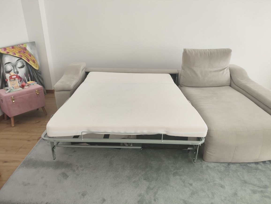 Sofá cama-francesa Confortável e chaise longue com arrumação