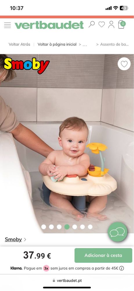 Assento Banho Bebé