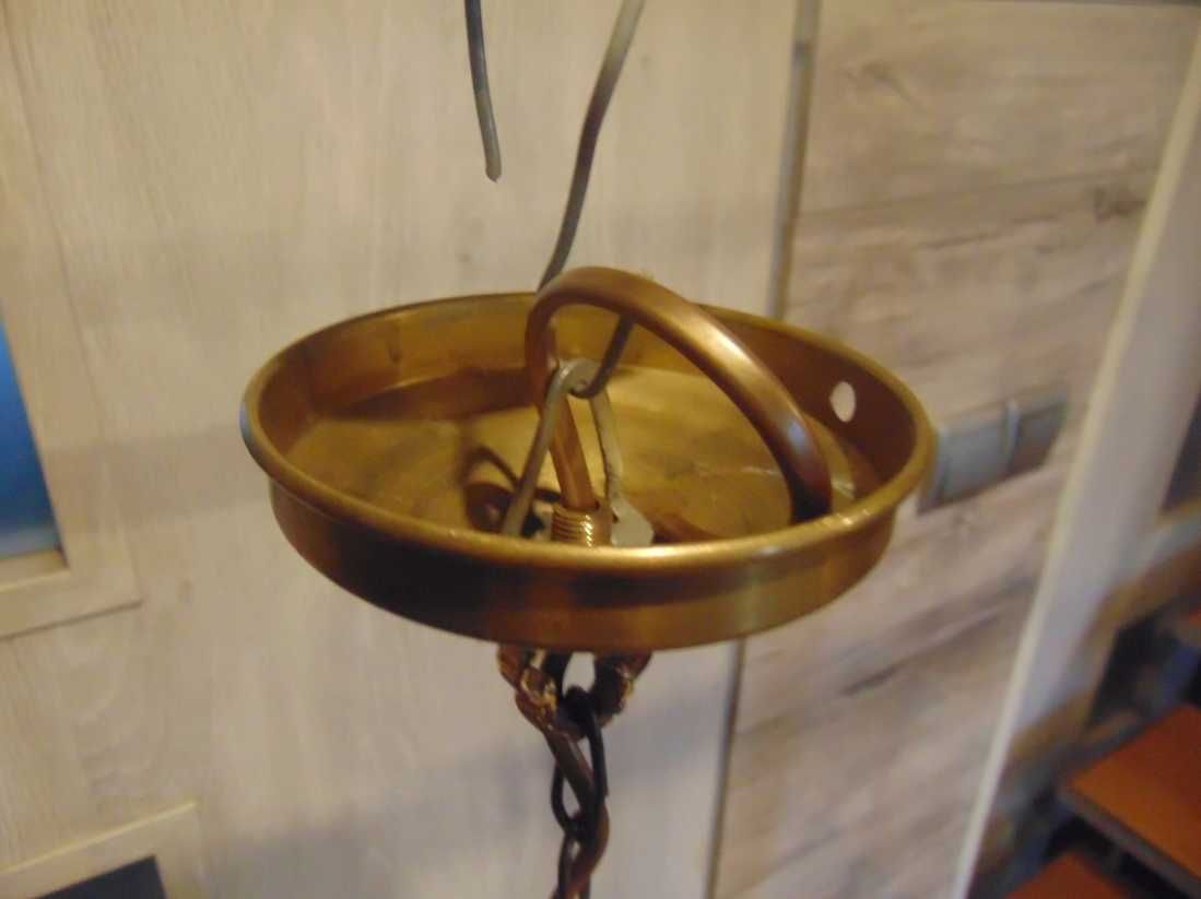 Lampa witrażowa,mosiężna,art deco