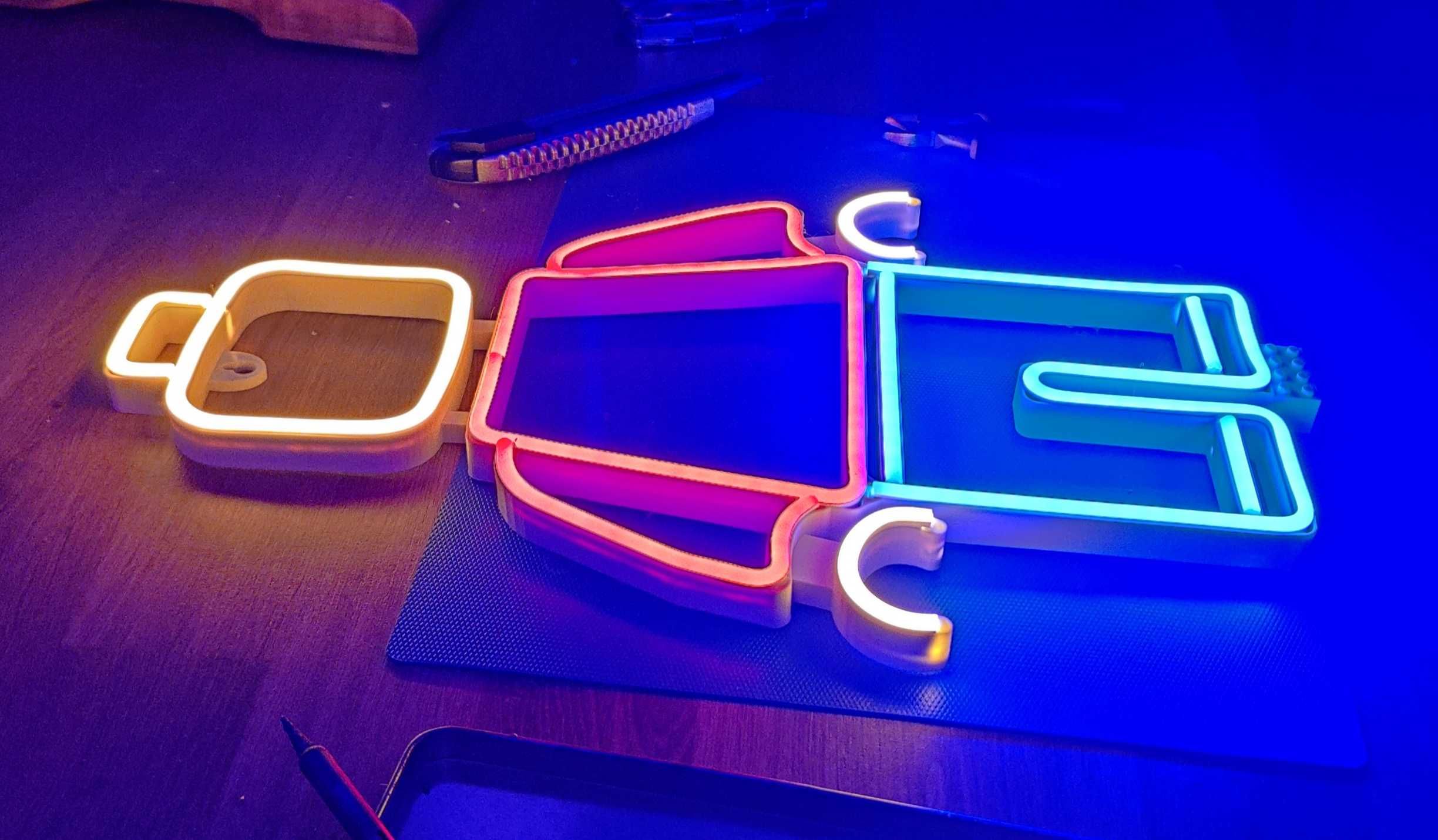 Neon LED ludzik LEGO - lampa, oświetlenie