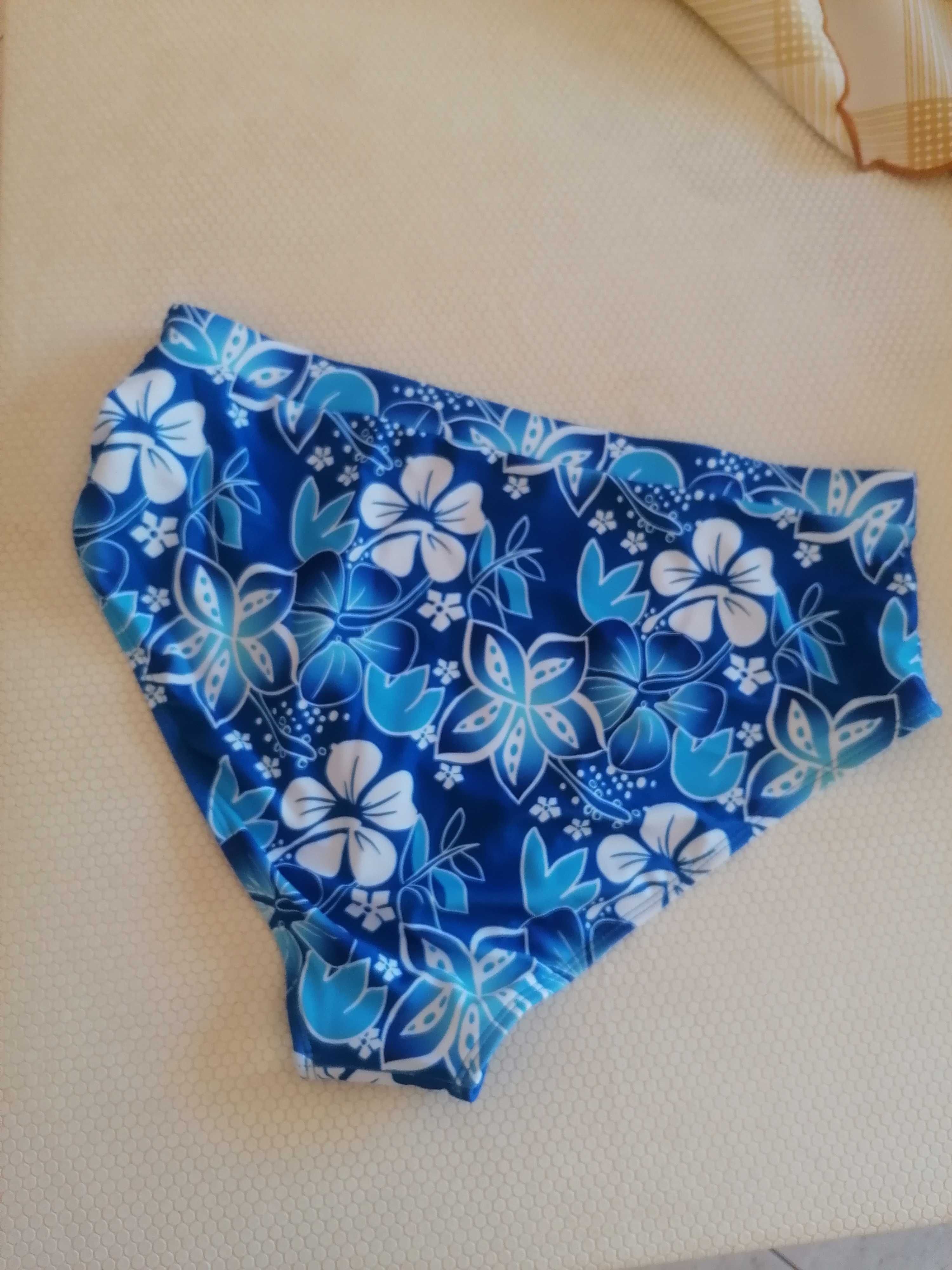 Cueca Bikini Azul Florido