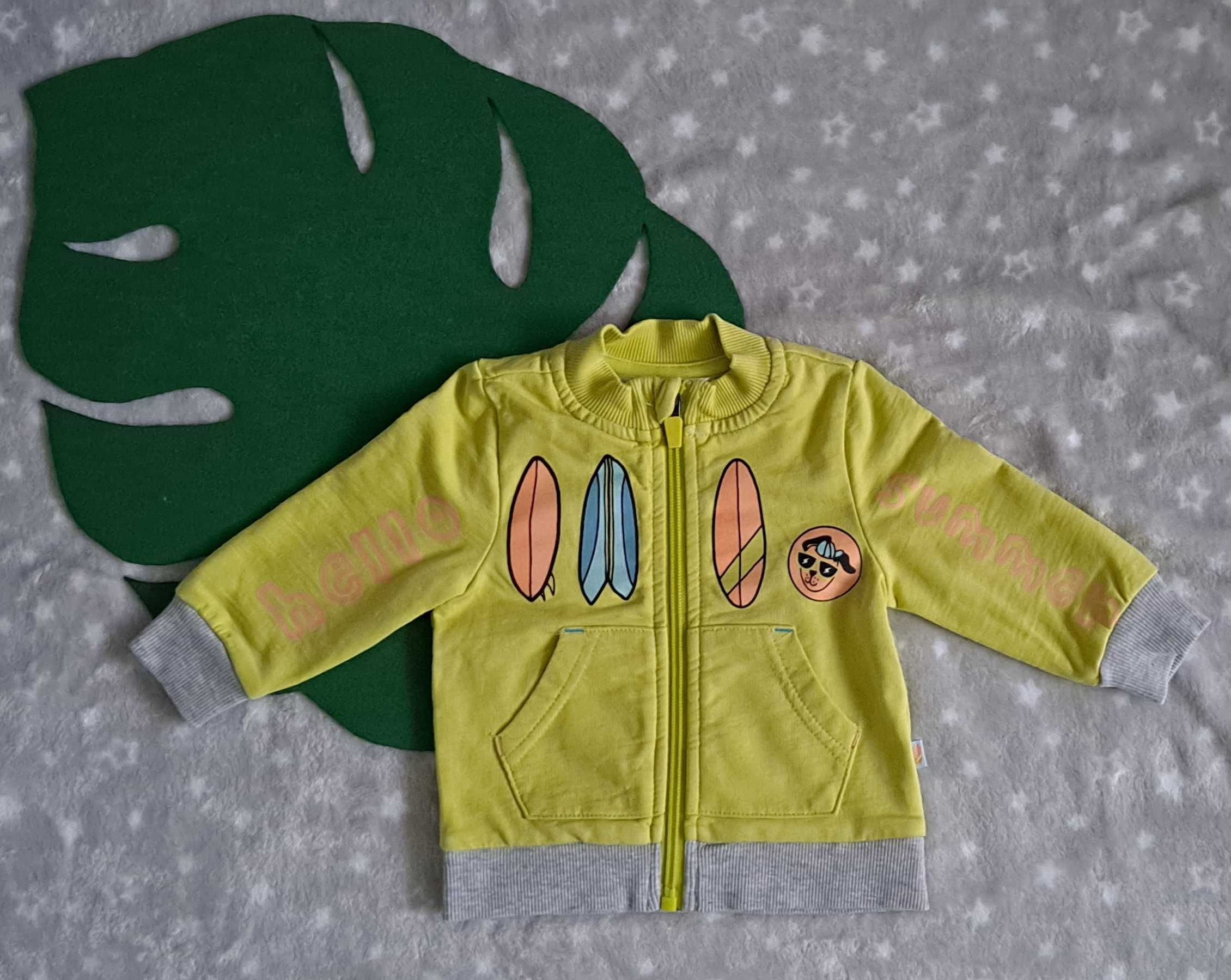 Bluza coccodrillo rozpinana,i 2 szt.koszulek długi rękaw rozmiar 62-68