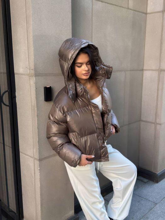 Жіноча зимова куртка, Теплий жіночий пуховик, Перламутровий пуховик