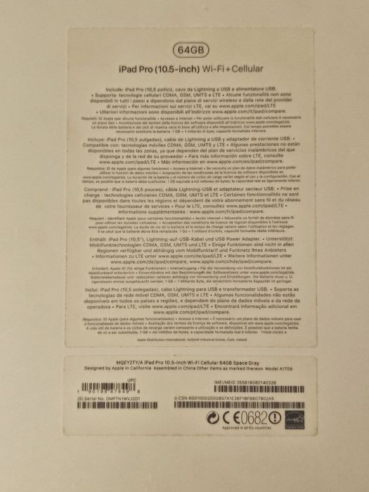 Планшет Apple iPad Pro 10.5 Wi-Fi + Cellular 64GB Space Grey (MQEY2)