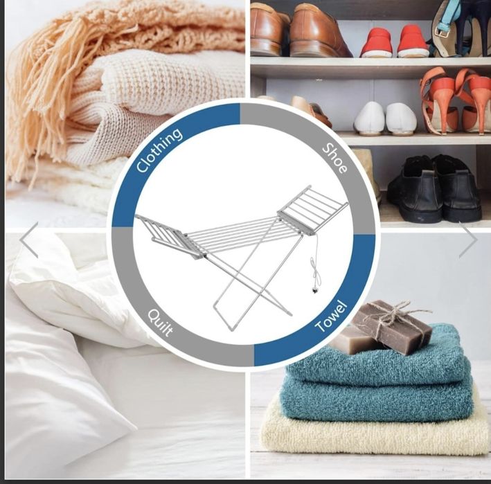 Електрична складна сушарка для білизни Rainberg з підігрівом і кришкою