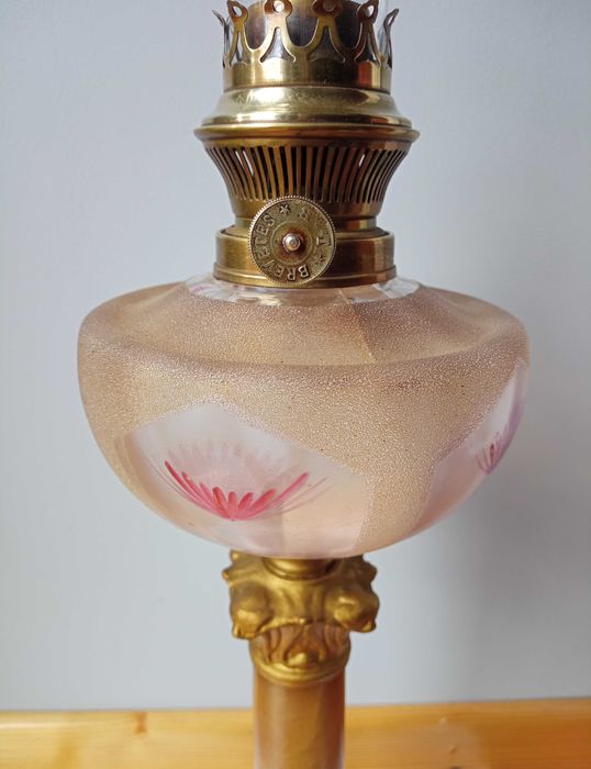 kolumnowa lampa naftowa XIX wiek, 68cm