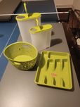 Zestaw 4 plastikowe pojemniki koszyczek, na sztućce, 2 na sypkie