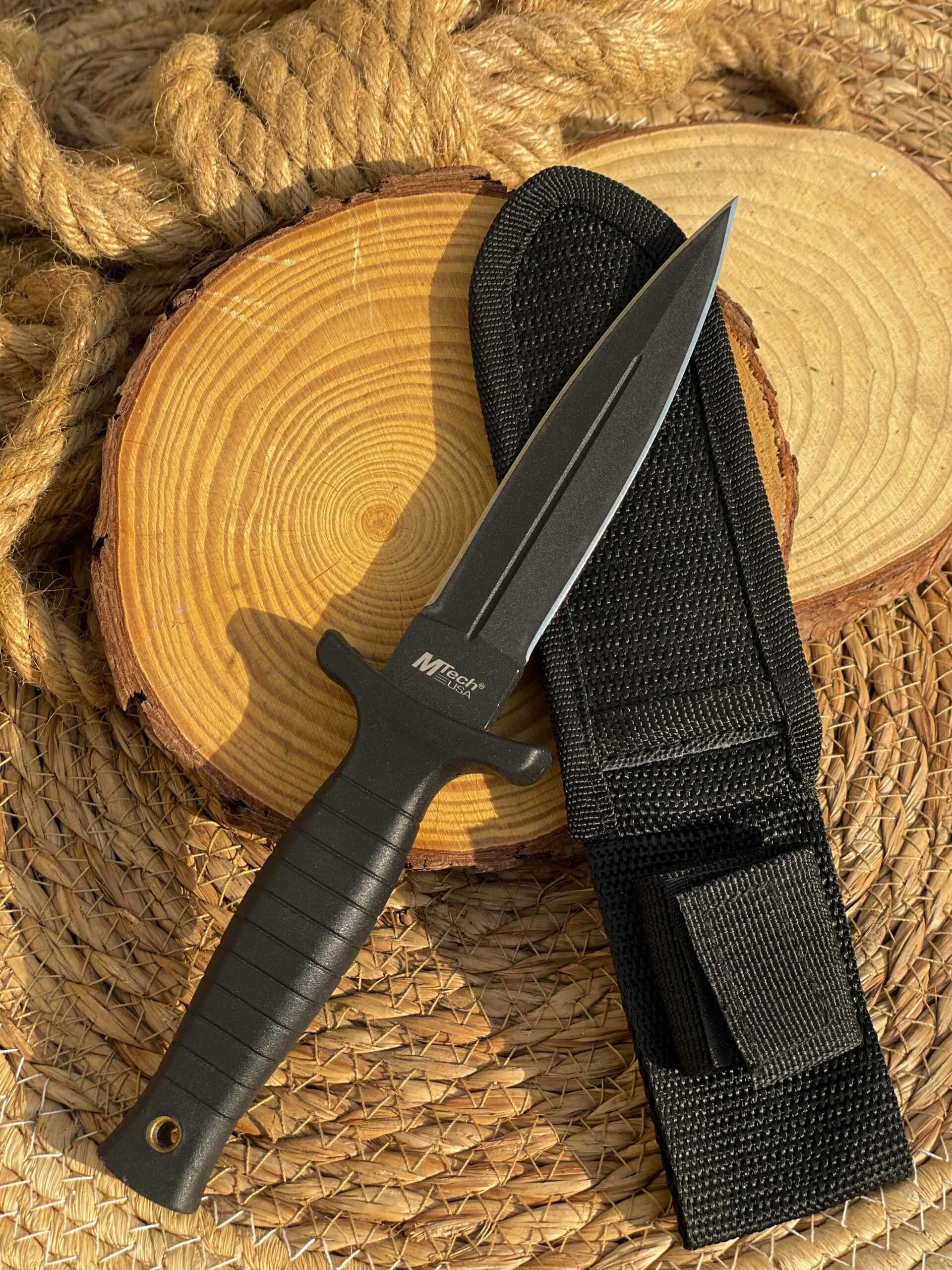 Nóż taktyczny Dagger SZTYLET Survival rzutka + kabura MTECH Black ND85