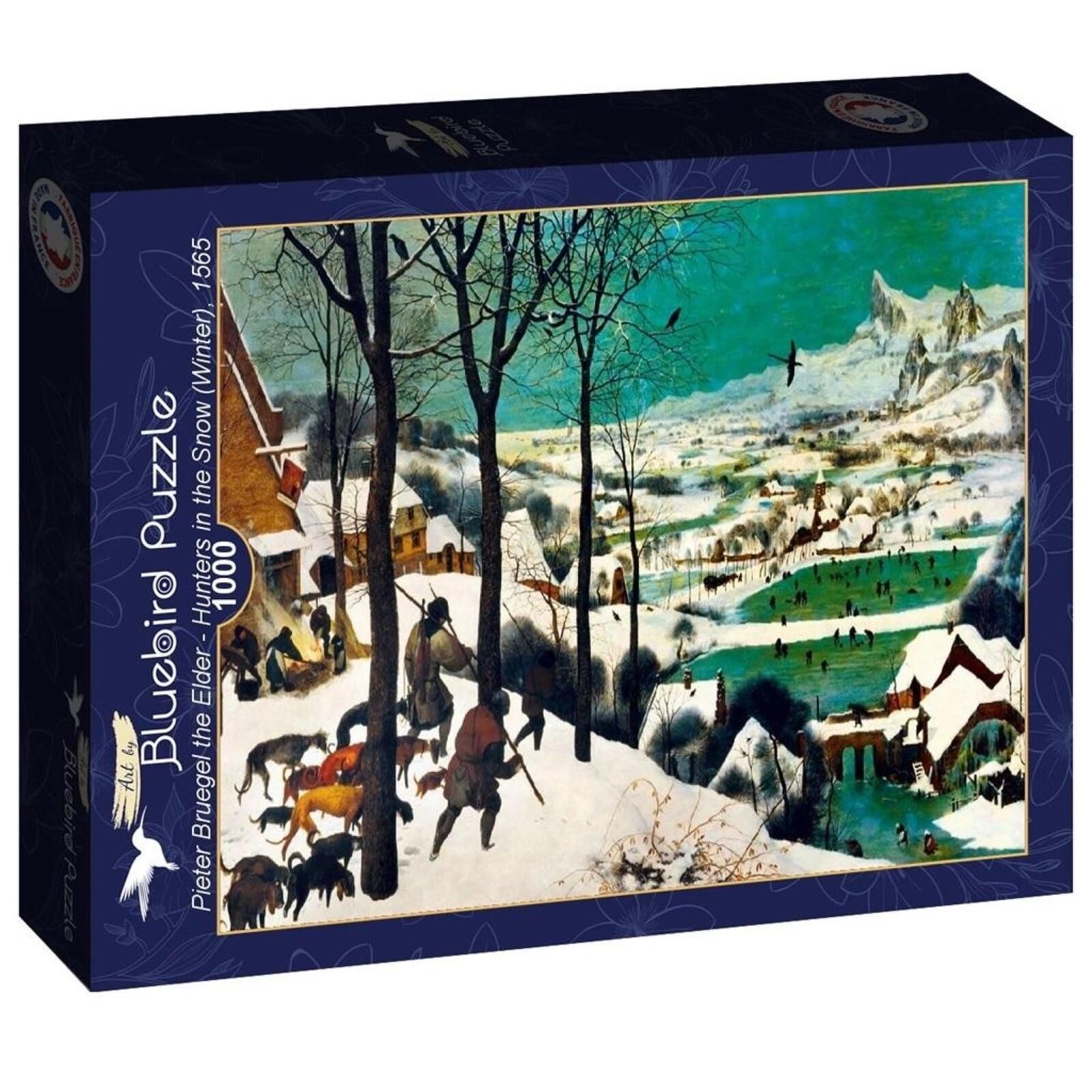 Puzzle 1000 Brueghel, Myśliwi na śniegu pudełko,358x251 mm