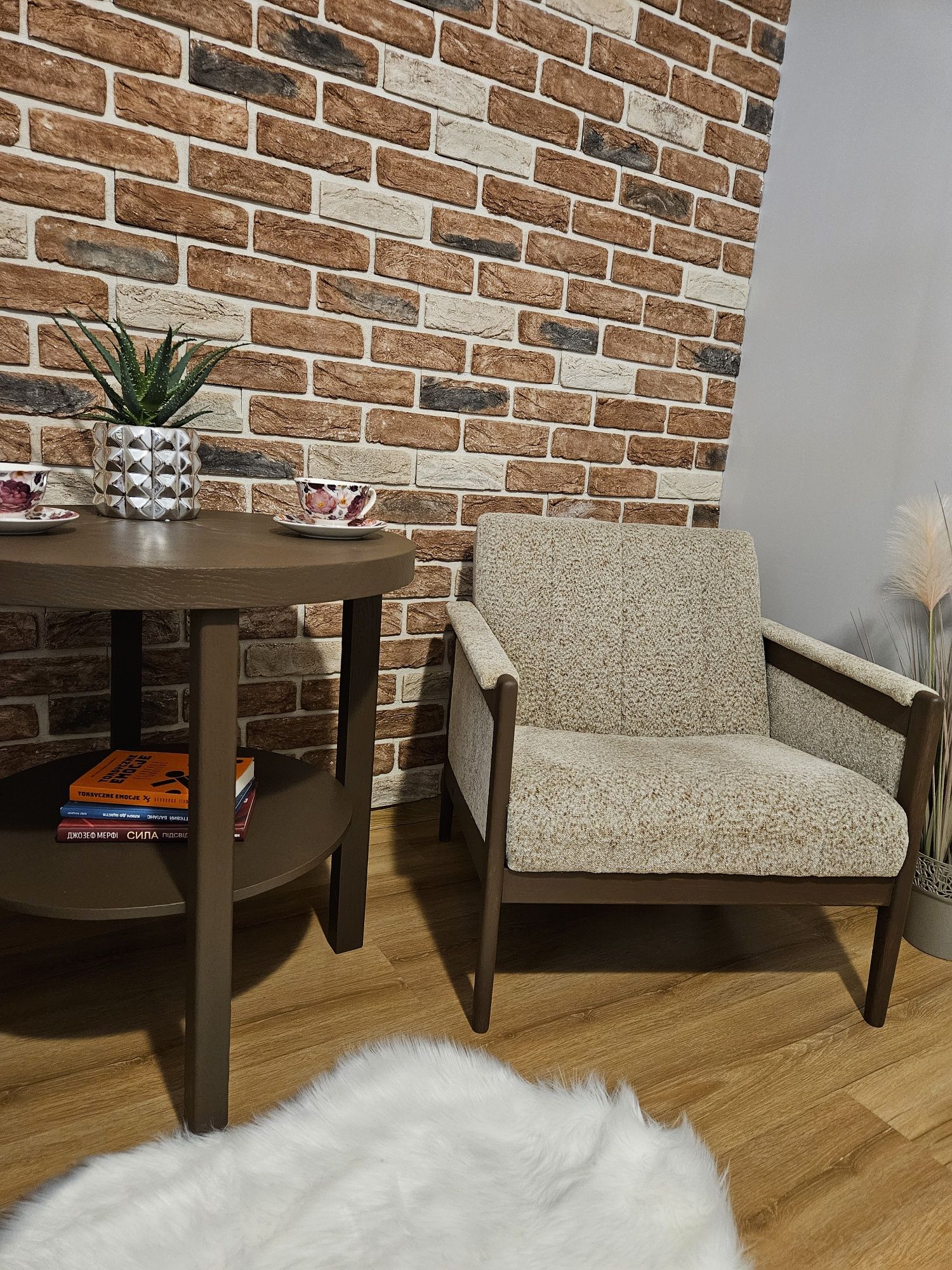 Dwa Fotele Stolik Antyki PRL LOFT
