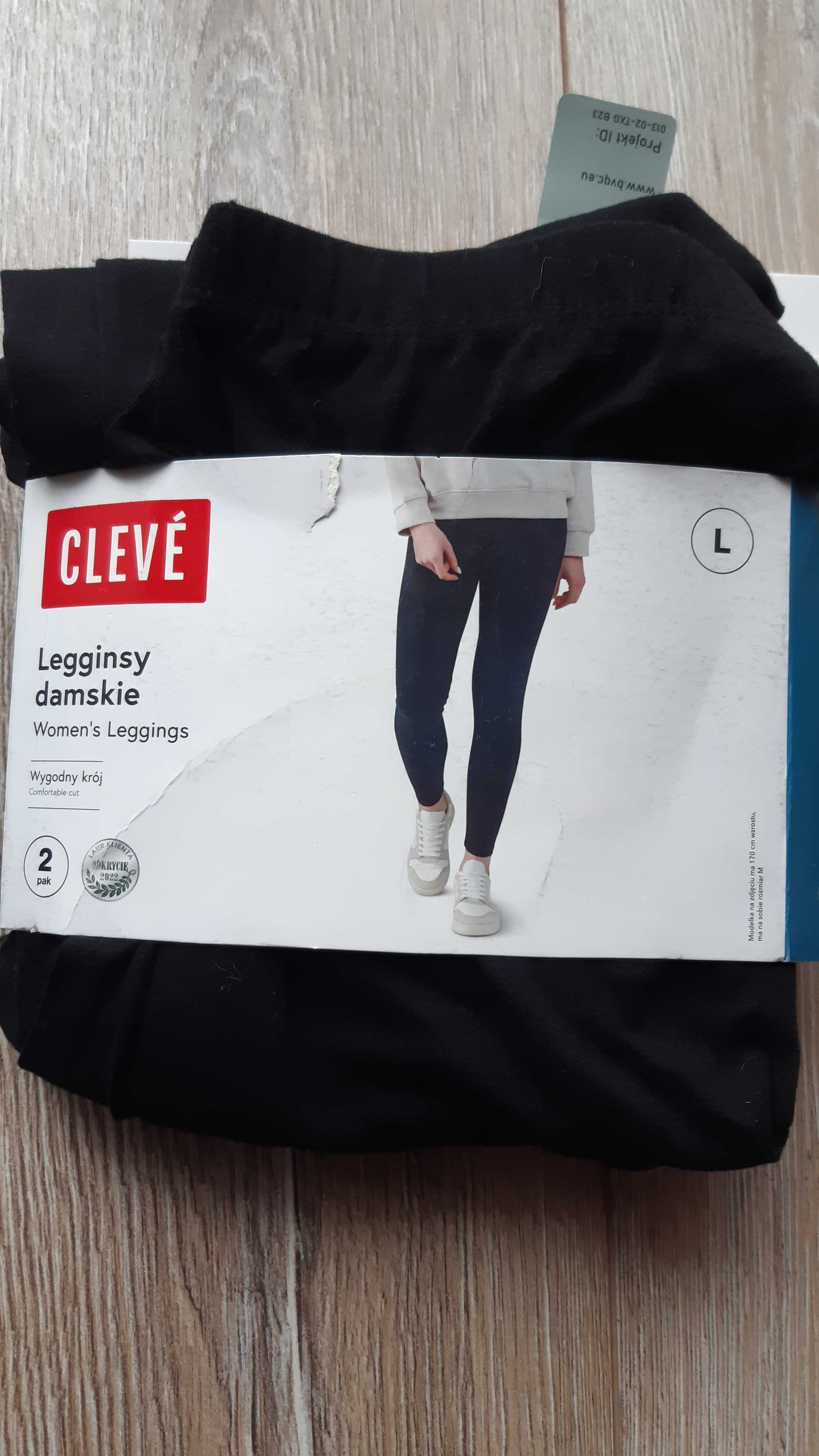 Nowe 2-pak legginsy L czarne damskie