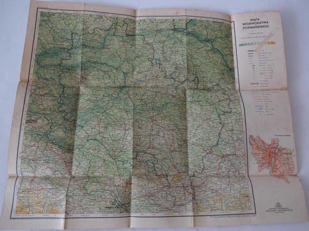 Mapa Województwa Poznańskiego Z 1966 Roku – Historyczna