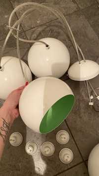 Lampy wiszące biało - zielone