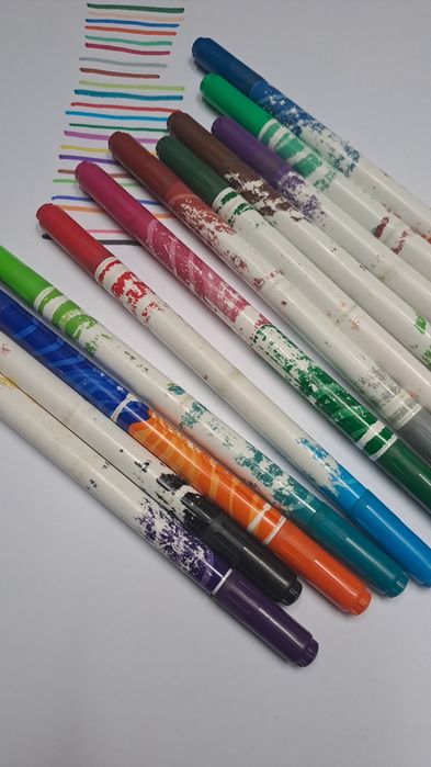 Mazaki, Flamastry colorino dwustronne 12 szt