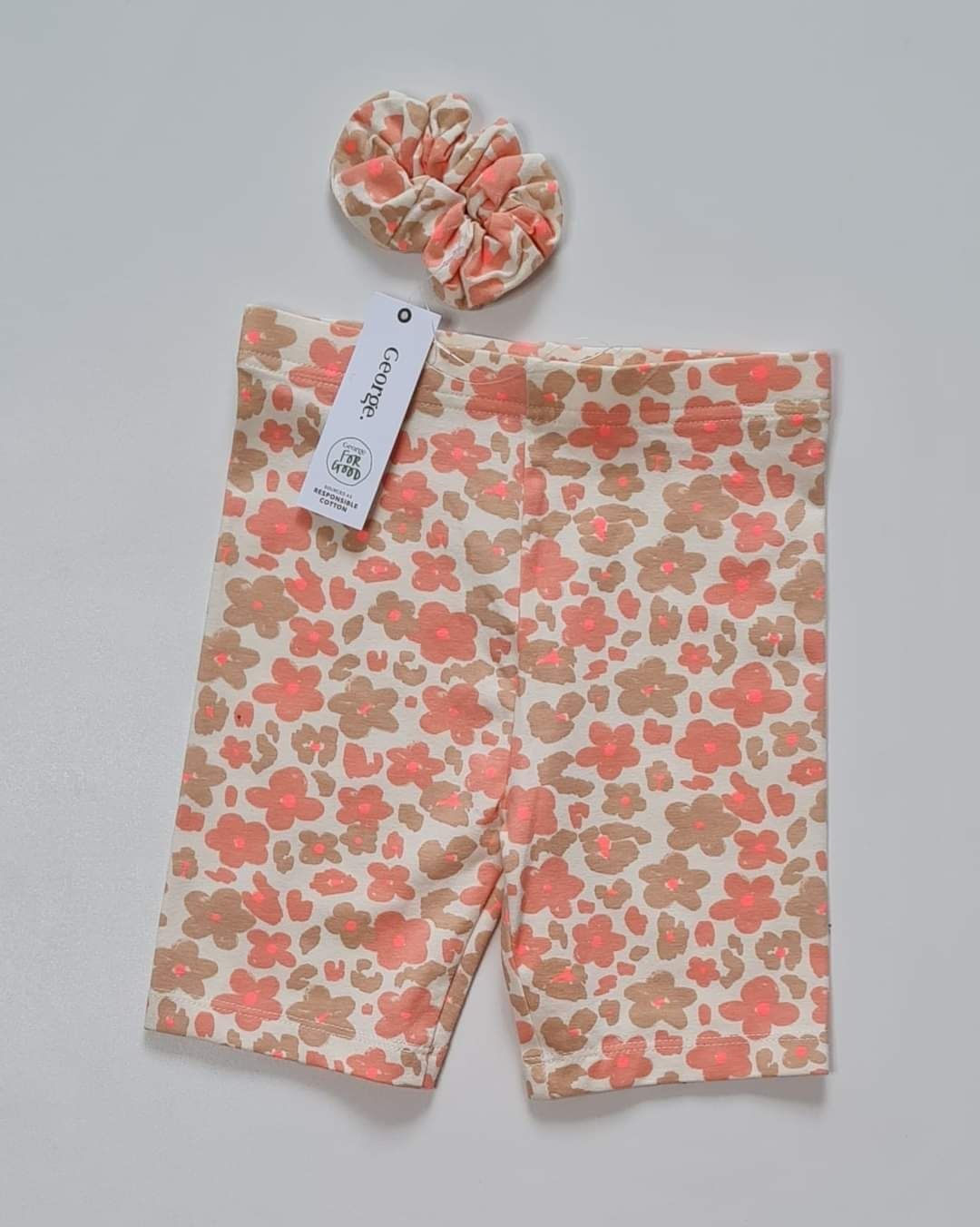 Krótkie legginsy kolarki GEORGE gumka do włosów 3/4latka 104cm