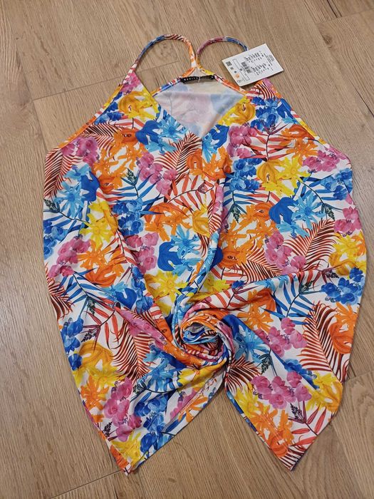 Nowy cudny kolorowy Top letni r.M duży Mohito miękki i wygodny